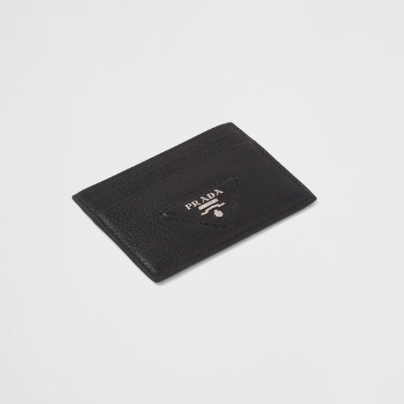 Prada Leather Card Holder Wallet, Black - Picture 6 of 12